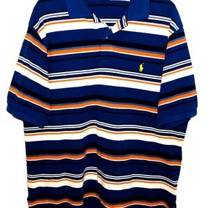 Striped Polo Shirt with Logo